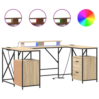 Bureau met lade Sonoma Eiken 182 x 101 x 87,5 cm Bewerkt hout