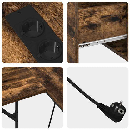 Bureau met lade Gerookt eiken 182 x 101 x 87,5 cm Bewerkt hout