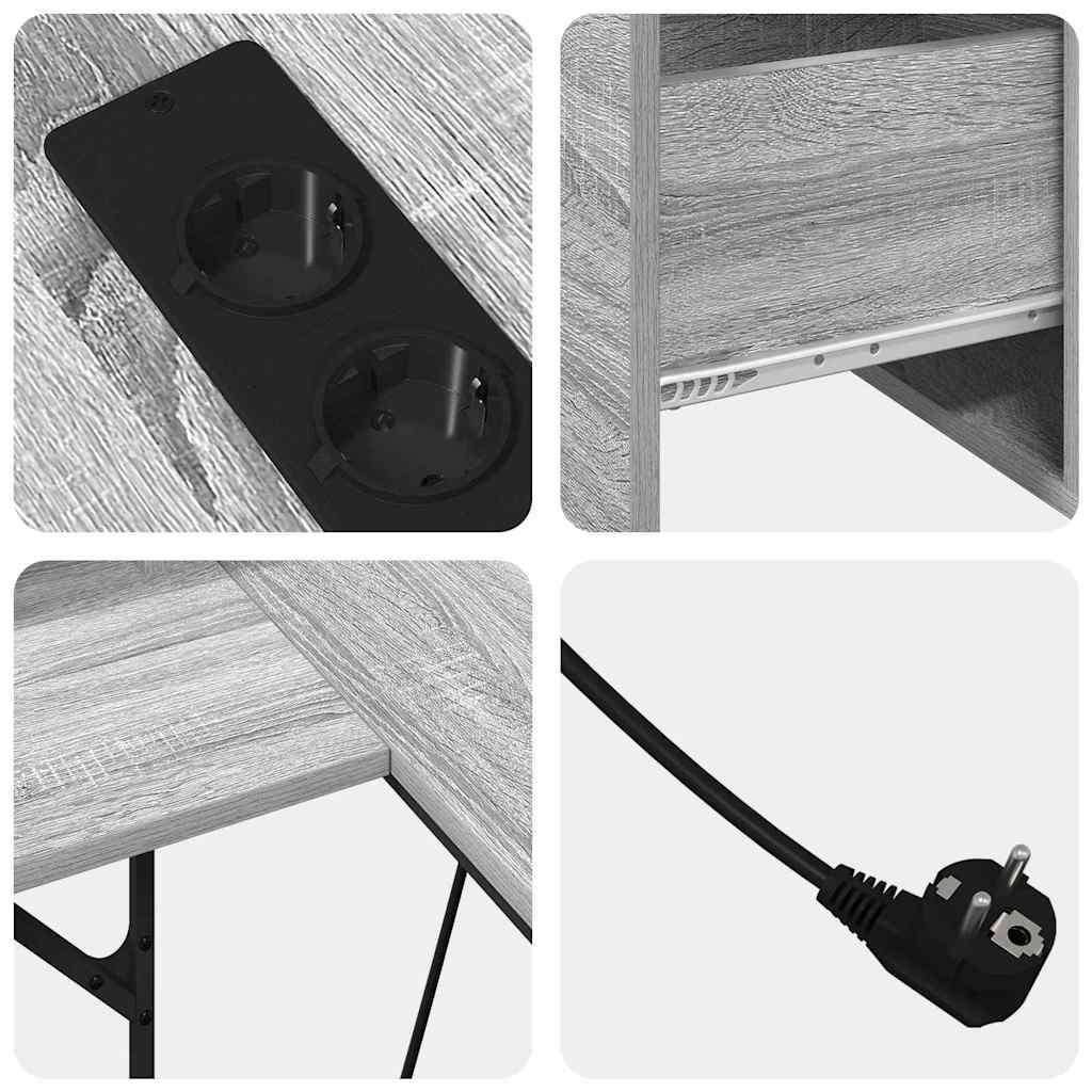 Bureau met lade Grijs Sonoma 182 x 101 x 87,5 cm Bewerkt hout