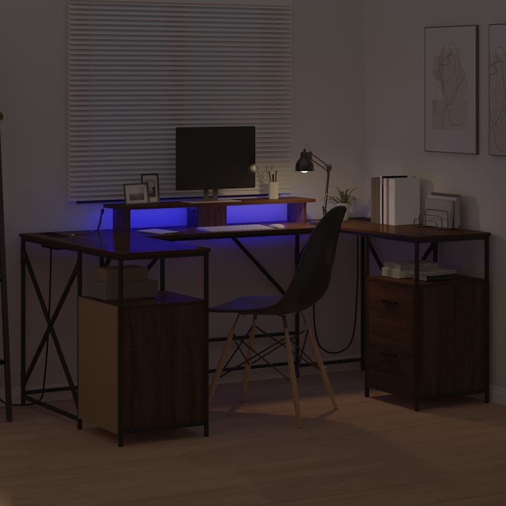 Bureau met lade Bruin Eiken 182 x 101 x 87,5 cm Bewerkt hout