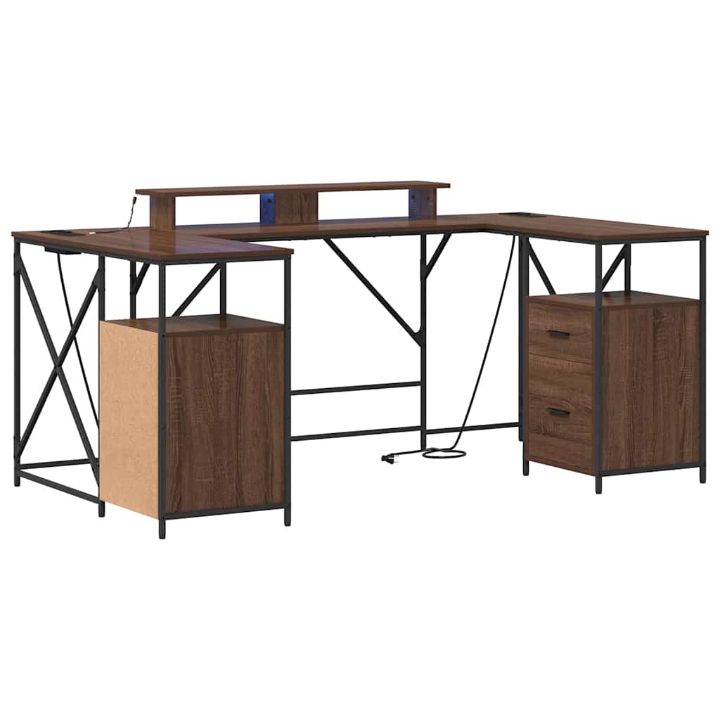 Bureau met lade Bruin Eiken 182 x 101 x 87,5 cm Bewerkt hout