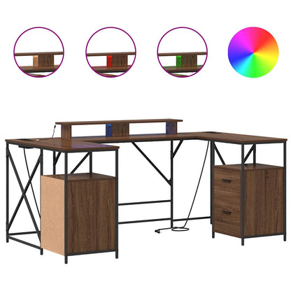 Bureau met lade Bruin Eiken 182 x 101 x 87,5 cm Bewerkt hout