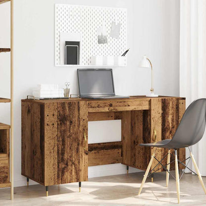 Bureau met plank Oud hout 140 x 50 x 75 cm Bewerkt hout