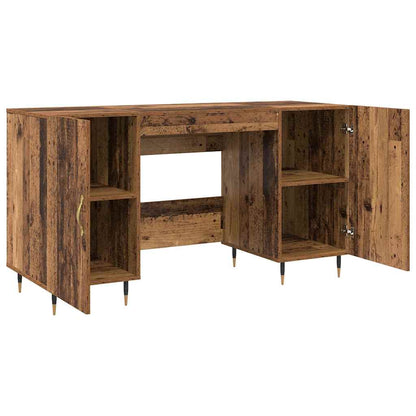 Bureau met plank Oud hout 140 x 50 x 75 cm Bewerkt hout