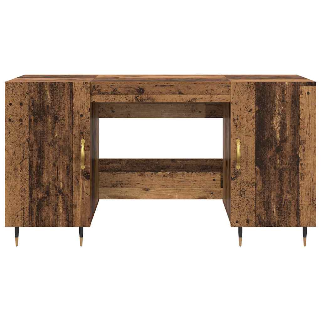 Bureau met plank Oud hout 140 x 50 x 75 cm Bewerkt hout