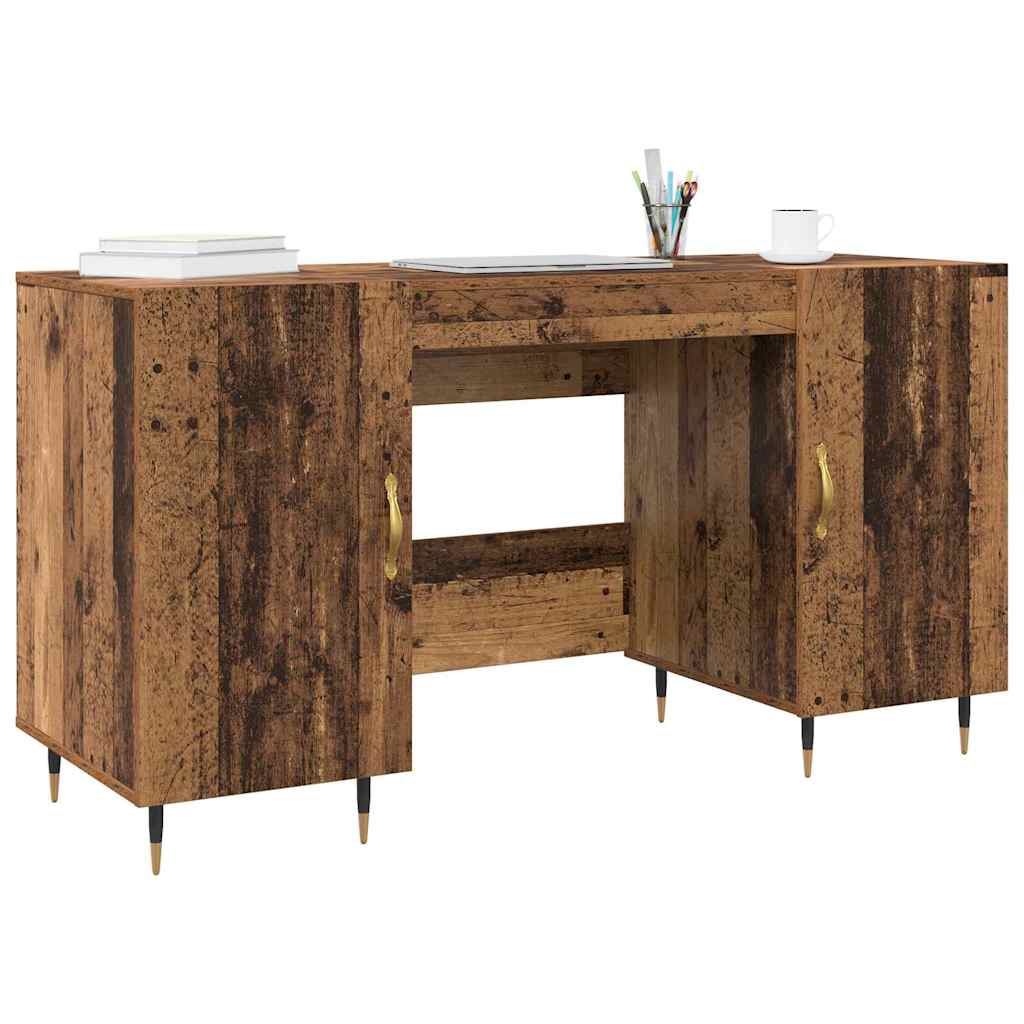 Bureau met plank Oud hout 140 x 50 x 75 cm Bewerkt hout