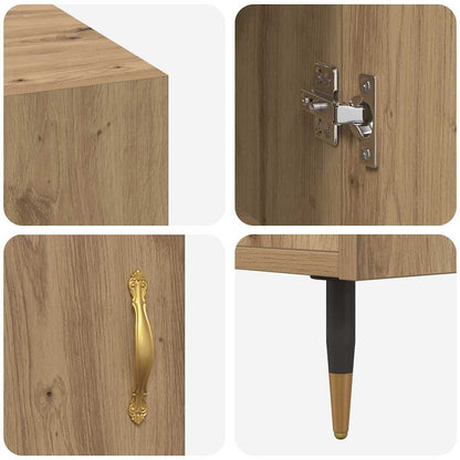 Bureau artisanaal eikenkleurig 140 x 50 x 75 cm Bewerkt hout