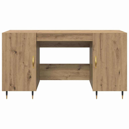 Bureau artisanaal eikenkleurig 140 x 50 x 75 cm Bewerkt hout
