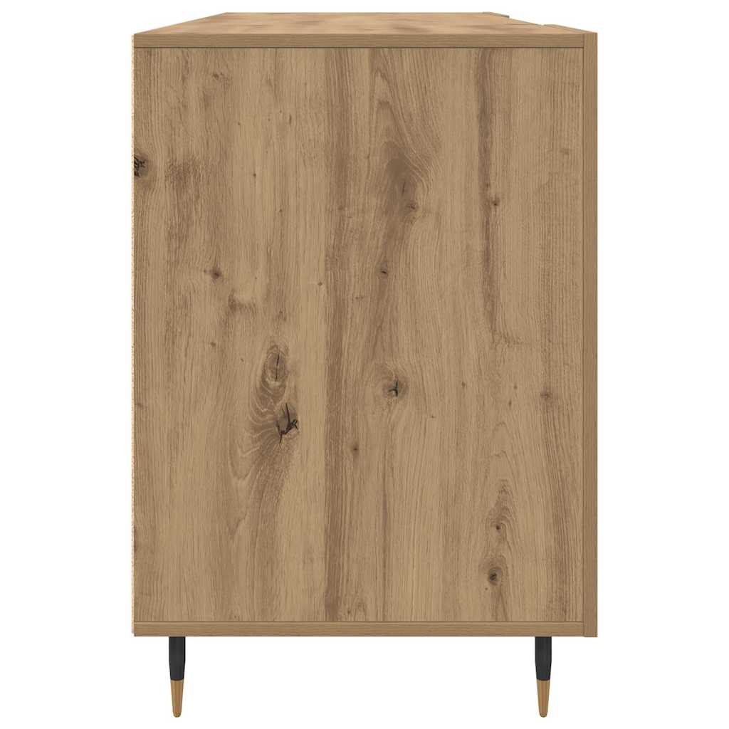 Bureau artisanaal eikenkleurig 140 x 50 x 75 cm Bewerkt hout