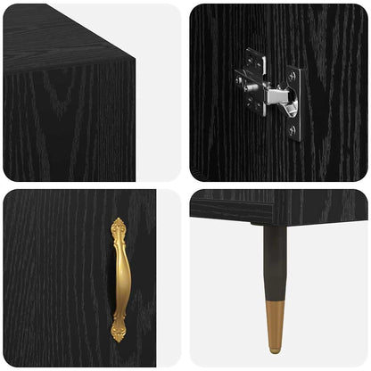 Bureau met plank Zwart eiken 140 x 50 x 75 cm Bewerkt hout