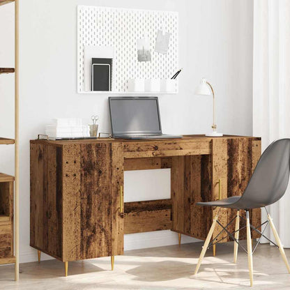 Bureau met plank met opslag met de deur Oud hout Bewerkt hout