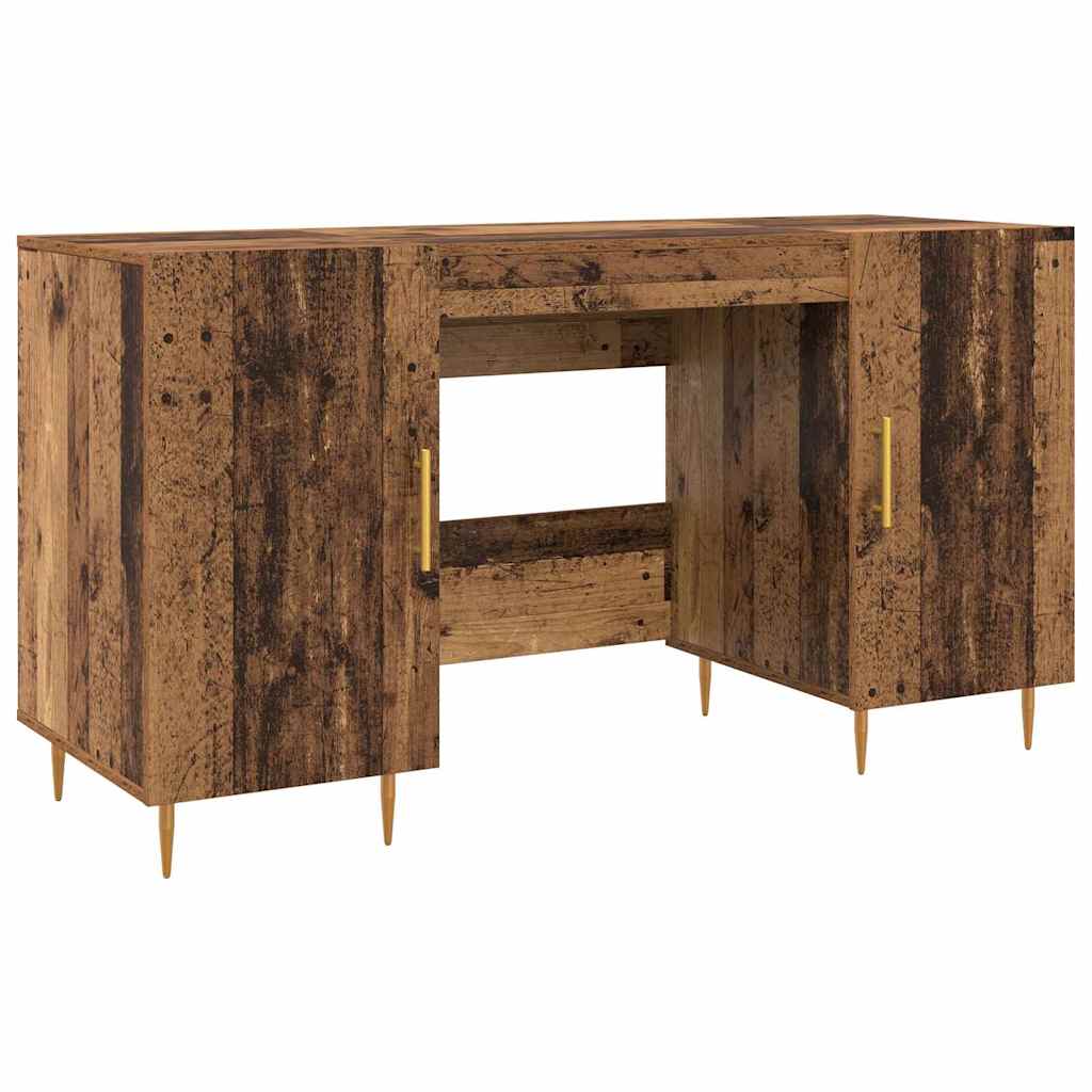 Bureau met plank met opslag met de deur Oud hout Bewerkt hout