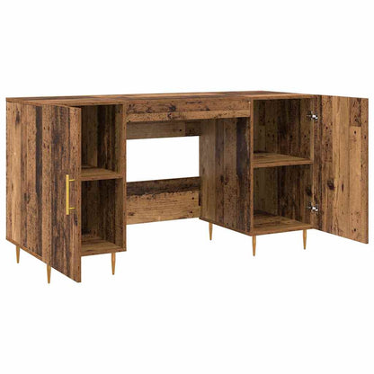 Bureau met plank met opslag met de deur Oud hout Bewerkt hout