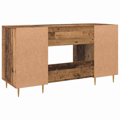 Bureau met plank met opslag met de deur Oud hout Bewerkt hout