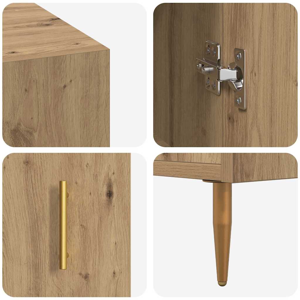 Bureau met plank artisanaal eikenkleurig Bewerkt hout