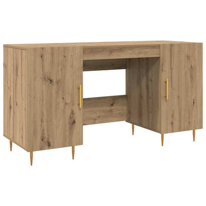 Bureau met plank artisanaal eikenkleurig Bewerkt hout