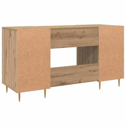 Bureau met plank artisanaal eikenkleurig Bewerkt hout