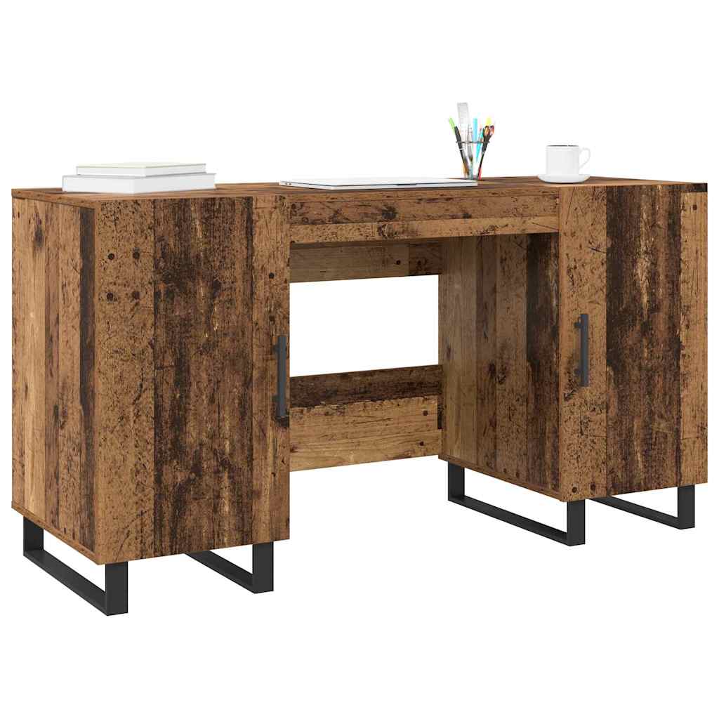 Bureau met plank Oud hout 140 x 50 x 75 cm Bewerkt hout
