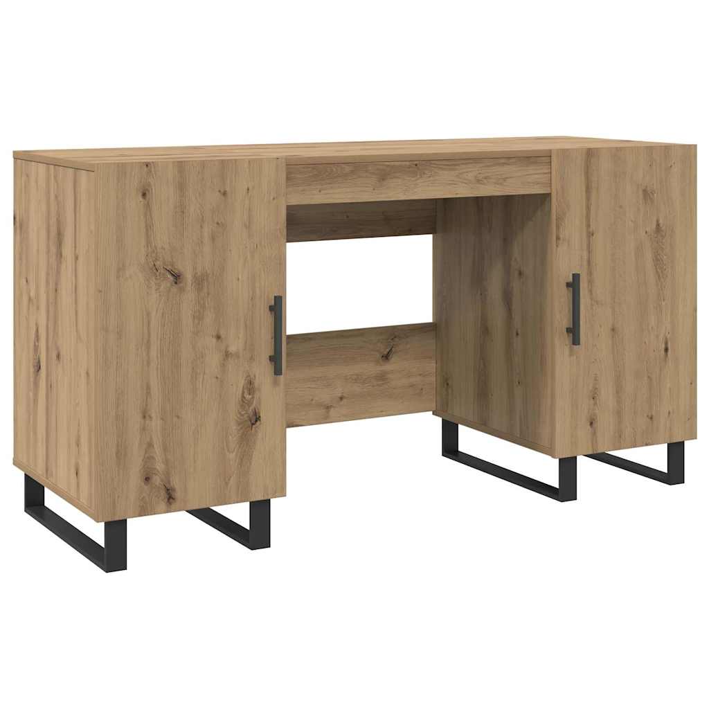 Bureau artisanaal eikenkleurig 140 x 50 x 75 cm Bewerkt hout