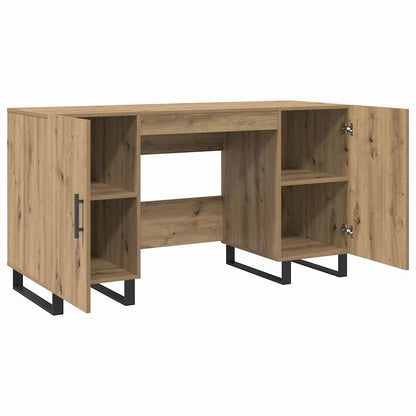 Bureau artisanaal eikenkleurig 140 x 50 x 75 cm Bewerkt hout
