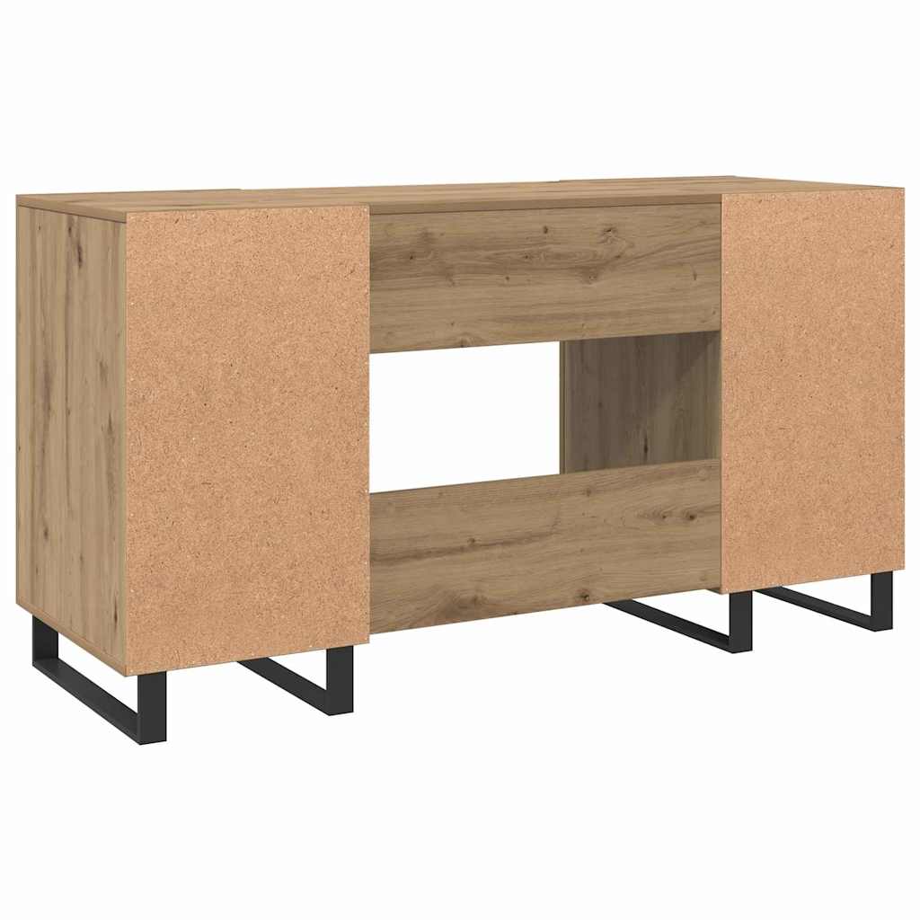 Bureau artisanaal eikenkleurig 140 x 50 x 75 cm Bewerkt hout