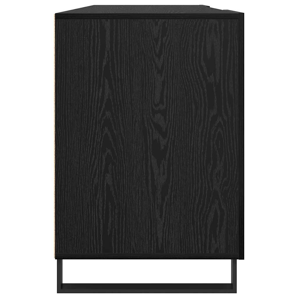 Bureau met plank Zwart eiken 140 x 50 x 75 cm Bewerkt hout