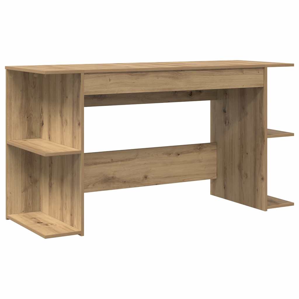 Bureau artisanaal eikenkleurig 140 x 50 x 75 cm Bewerkt hout