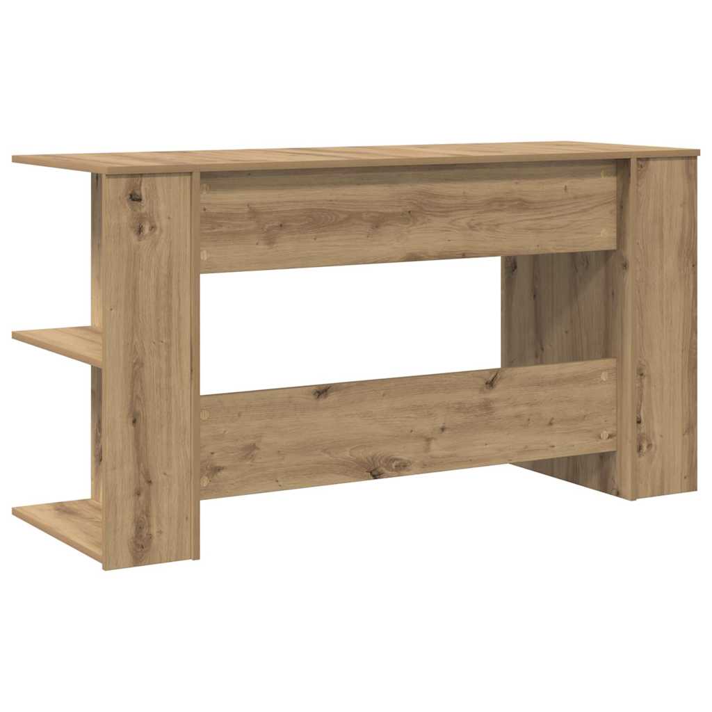Bureau artisanaal eikenkleurig 140 x 50 x 75 cm Bewerkt hout