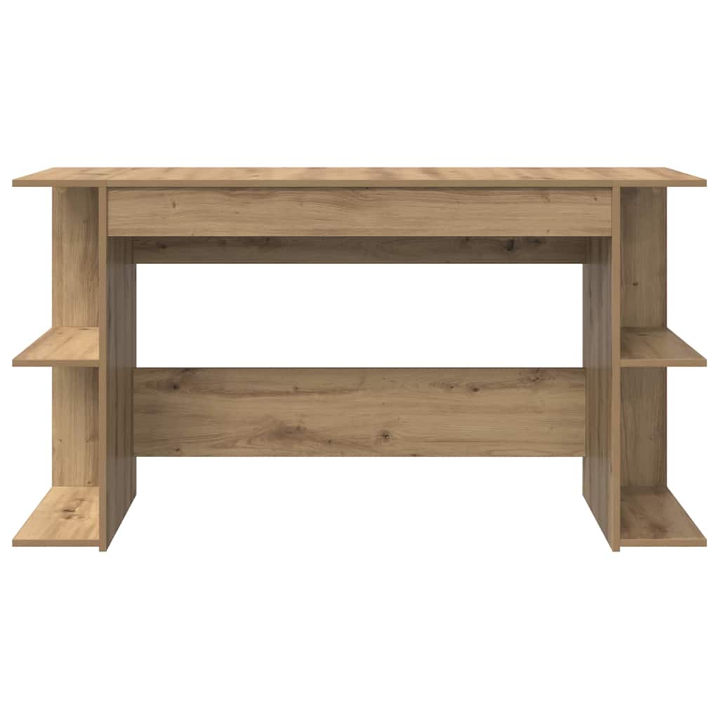 Bureau artisanaal eikenkleurig 140 x 50 x 75 cm Bewerkt hout