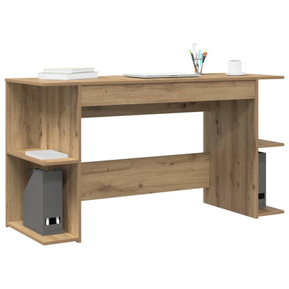 Bureau artisanaal eikenkleurig 140 x 50 x 75 cm Bewerkt hout