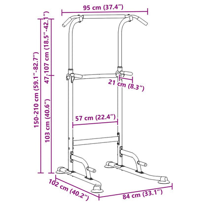 Kracht Toren Dip Station Zwart 102 x 95 x 210 cm
