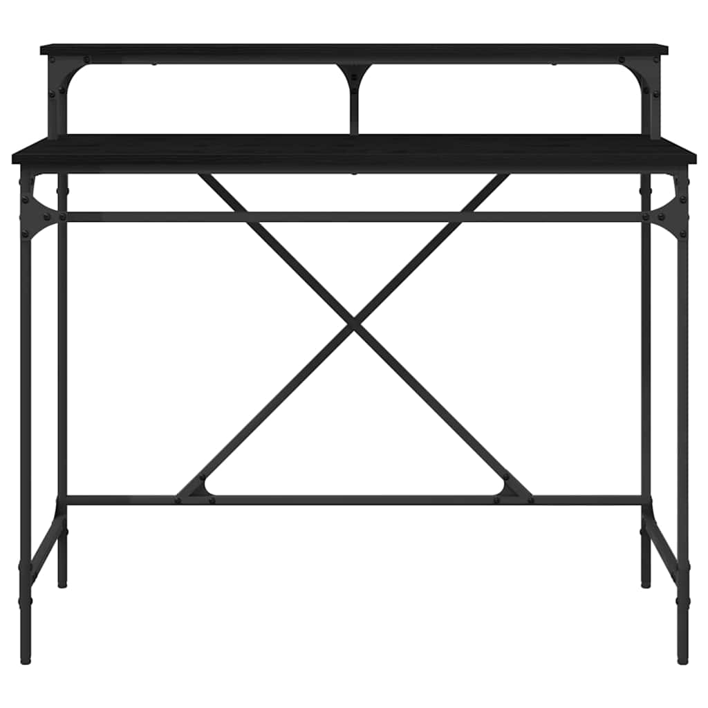 Bureau Zwart Eiken 100 x 50 x 90 cm Bewerkt hout