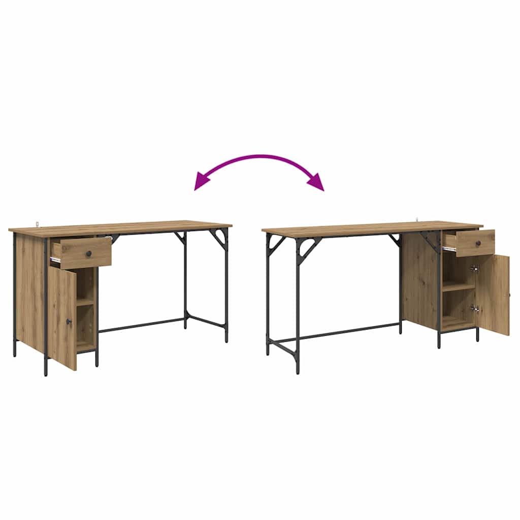 Computerbureau Artisan Eiken 131 x 48 x 75 cm Bewerkt hout