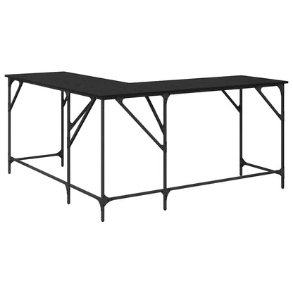 Bureau Zwart Eiken 149 x 149 x 75 cm Bewerkt hout