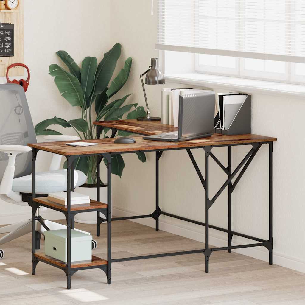 Bureau Oud Hout 139 x 139 x 75 cm Bewerkt hout