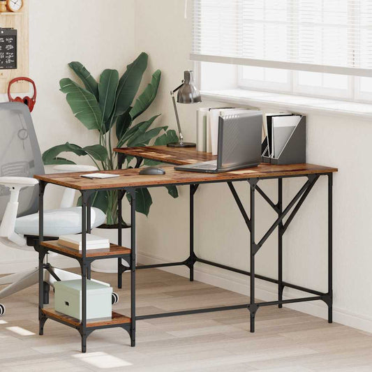 Bureau Oud Hout 139 x 139 x 75 cm Bewerkt hout