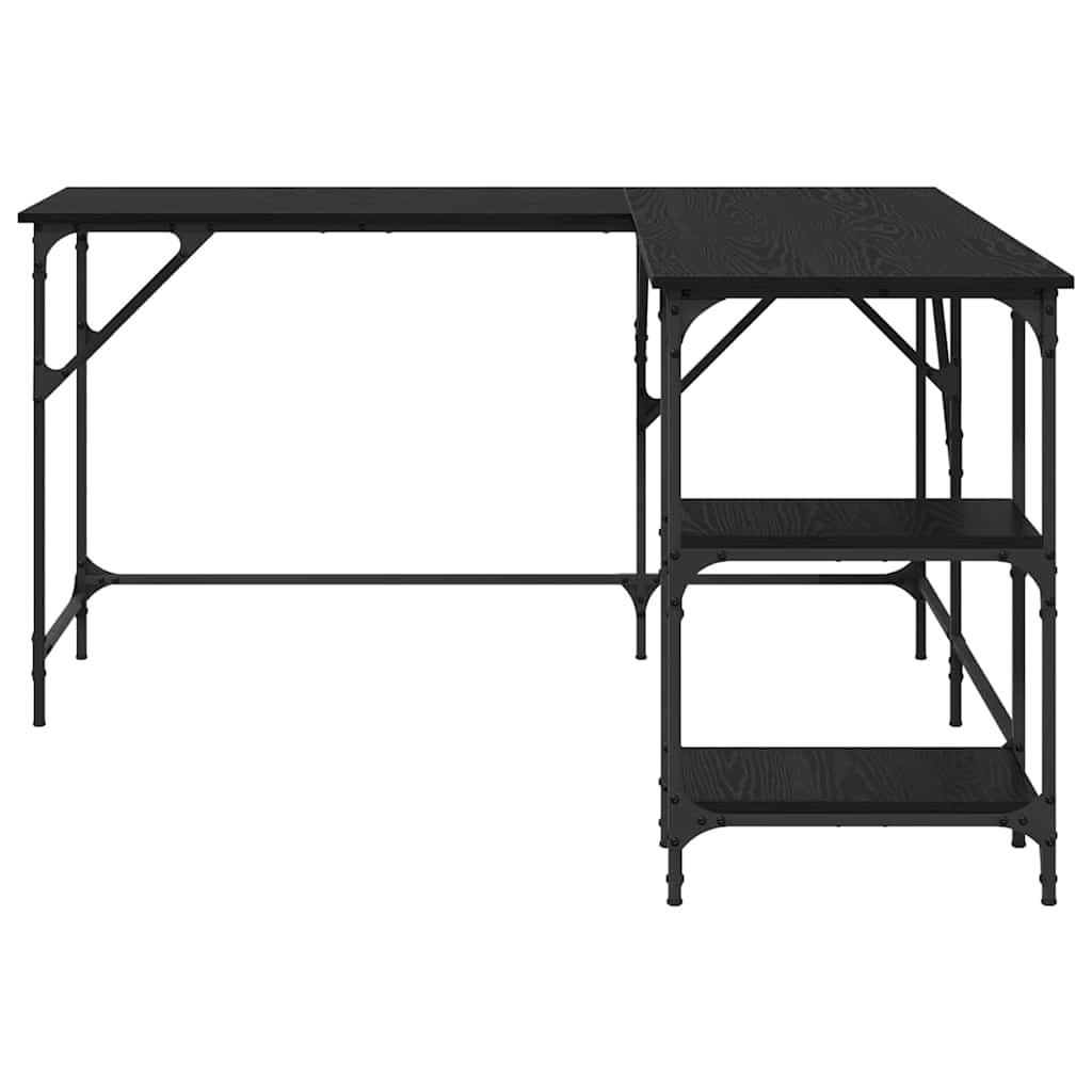 Bureau Zwart Eiken 139 x 139 x 75 cm Bewerkt hout