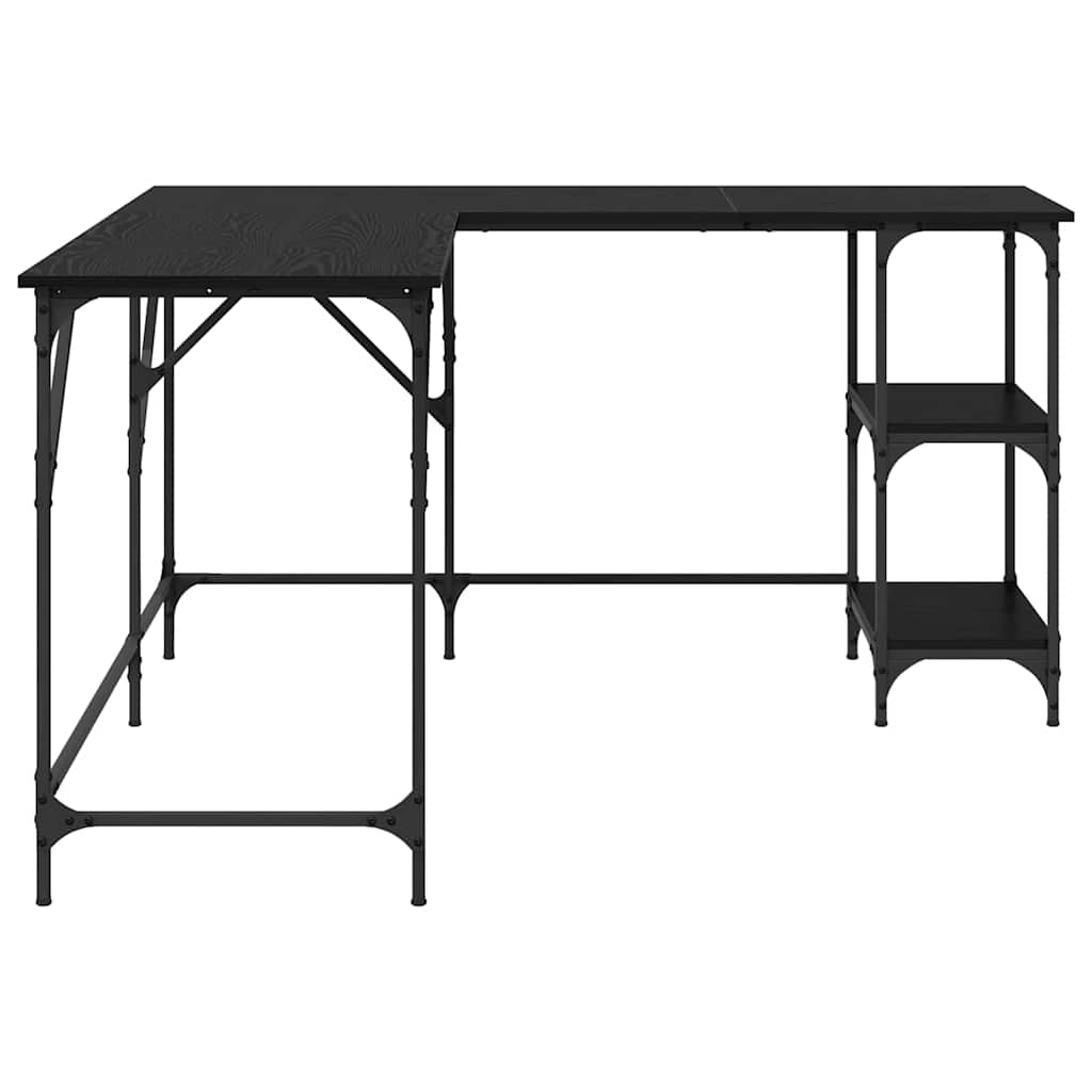 Bureau Zwart Eiken 139 x 139 x 75 cm Bewerkt hout