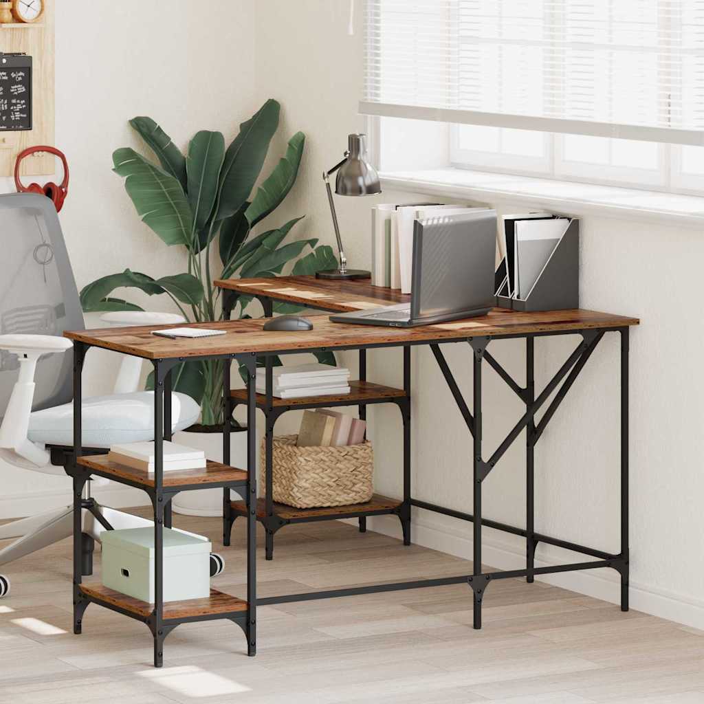 Bureau Oud Hout 139 x 139 x 75 cm Bewerkt hout