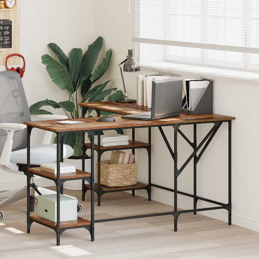 Bureau Oud Hout 139 x 139 x 75 cm Bewerkt hout