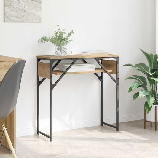 Consoletafel Artisan Eiken 75x30x75cm Bewerkt hout