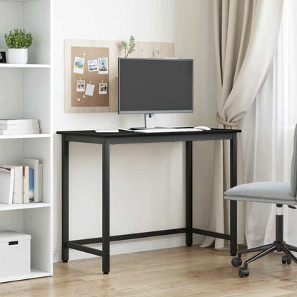 Tafel Zwart Eiken 80 x 50 x 76,5 cm Engineered hout en staal