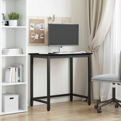 Tafel Zwart Eiken 100 x 50 x 76,5 cm Engineered hout en staal