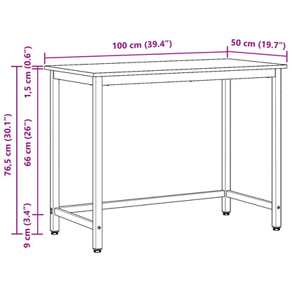 Tafel Grijs Sonoma 100 x 50 x 76,5 cm Engineered hout en staal