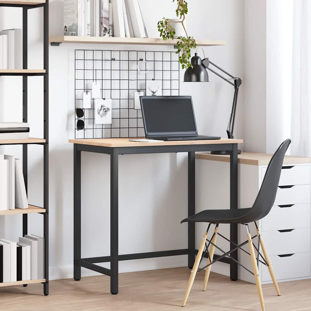 Tafel Naturel 80 x 50 x 77 cm Engineered hout en staal