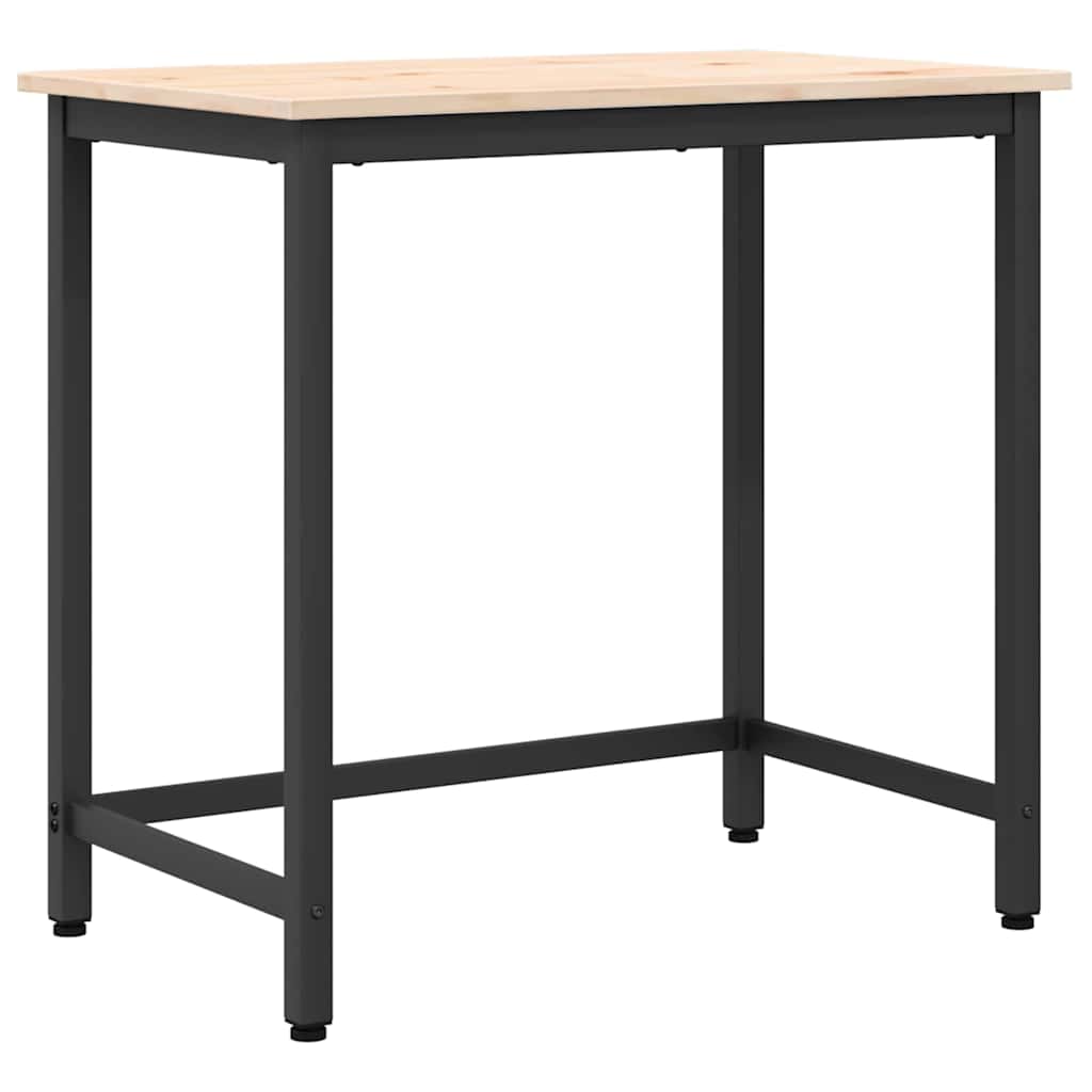 Tafel Naturel 80 x 50 x 77 cm Engineered hout en staal