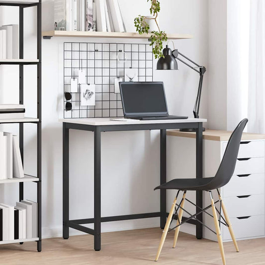 Tafel Wit 80 x 50 x 77 cm Engineered hout en staal