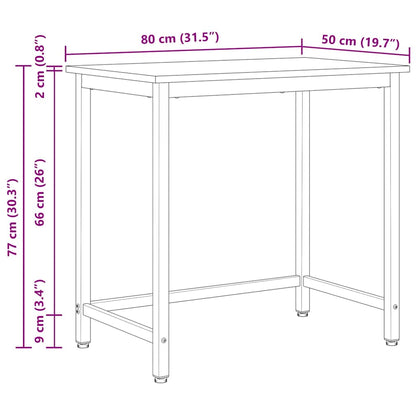 Tafel Wit 80 x 50 x 77 cm Engineered hout en staal