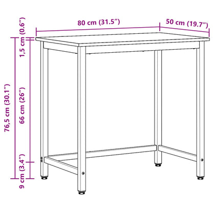 Tafel Grijs Sonoma 80 x 50 x 76,5 cm Engineered hout en staal