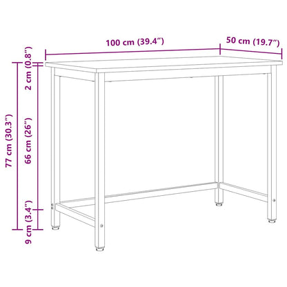 Tafel Naturel 100 x 50 x 77 cm Engineered hout en staal